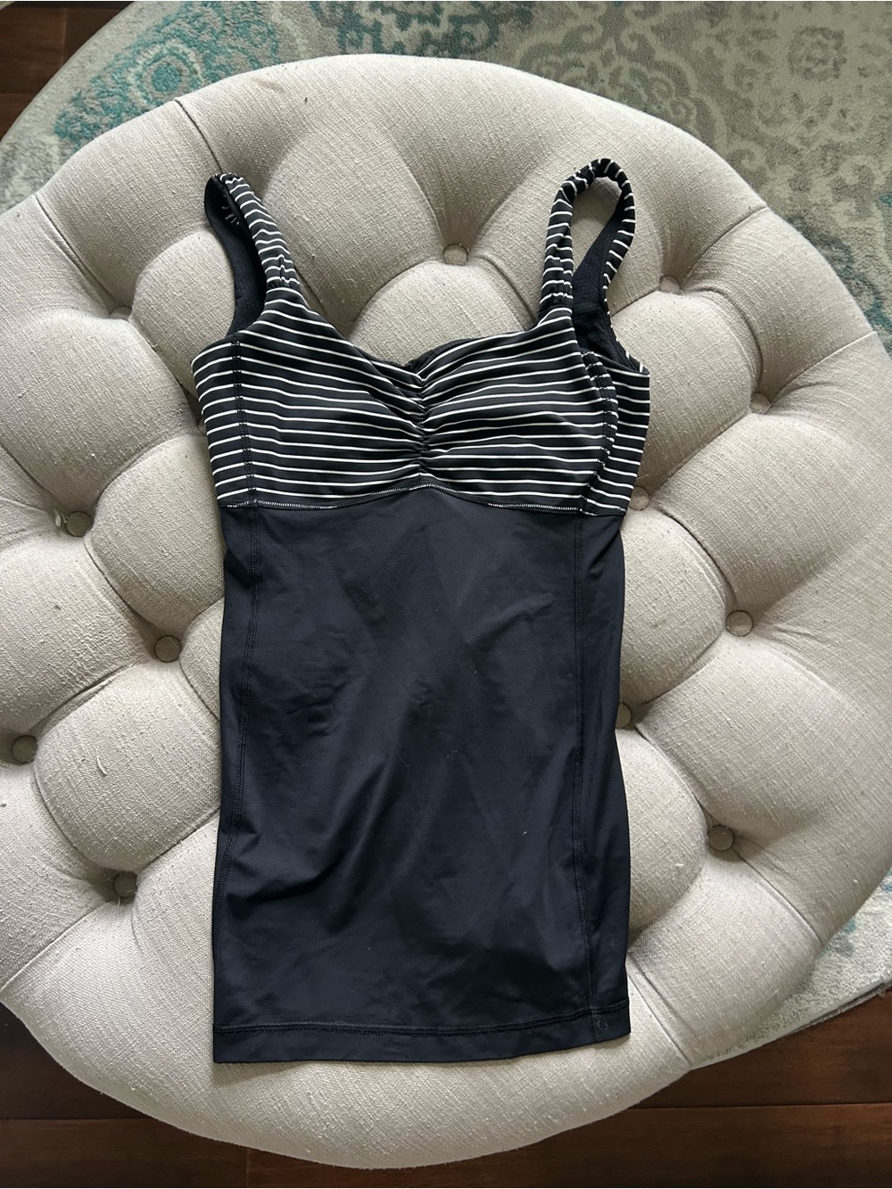 Lululemon Black Striped Tank Top with Built-In Support